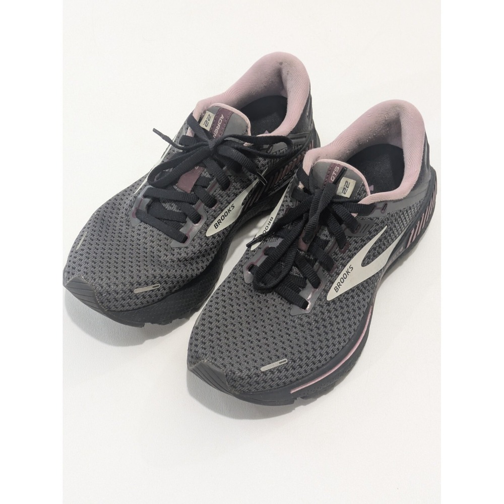Brooks Women's Adrenaline GTS 22 Running Shoe, Black/Pearl, 7.5 B